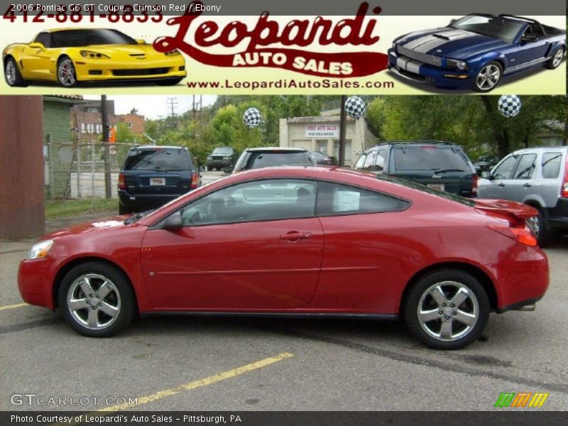 Crimson Red / Ebony 2006 Pontiac G6 GT Coupe