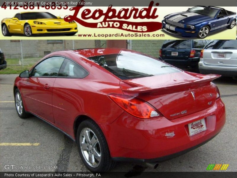 Crimson Red / Ebony 2006 Pontiac G6 GT Coupe