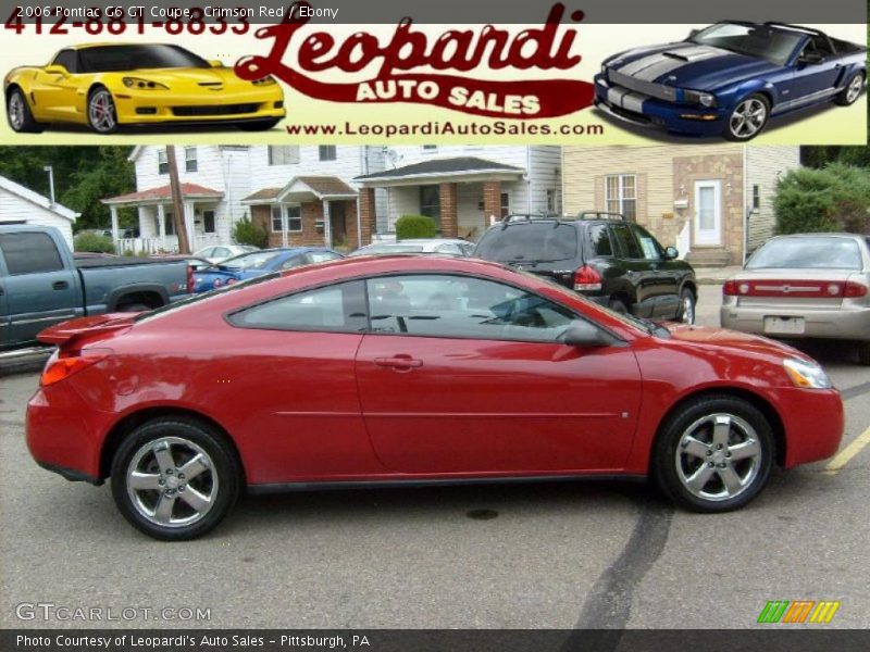 Crimson Red / Ebony 2006 Pontiac G6 GT Coupe