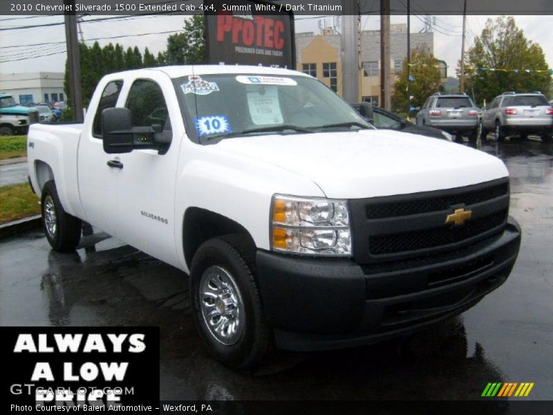 Summit White / Dark Titanium 2010 Chevrolet Silverado 1500 Extended Cab 4x4