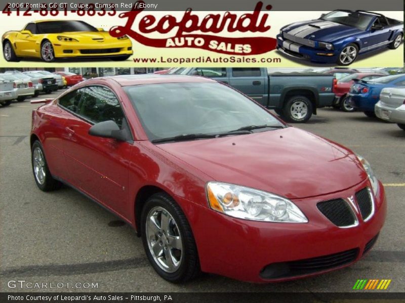 Crimson Red / Ebony 2006 Pontiac G6 GT Coupe