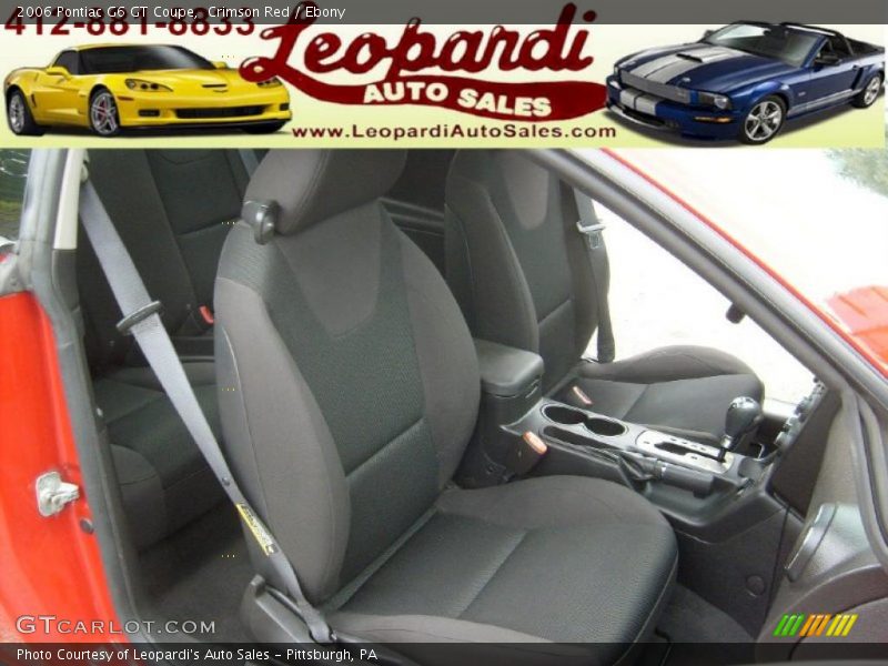 Crimson Red / Ebony 2006 Pontiac G6 GT Coupe
