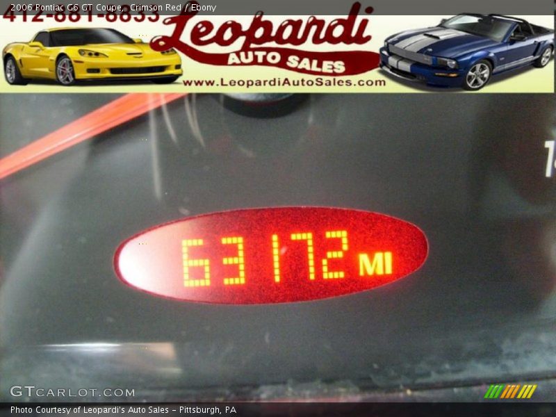 Crimson Red / Ebony 2006 Pontiac G6 GT Coupe