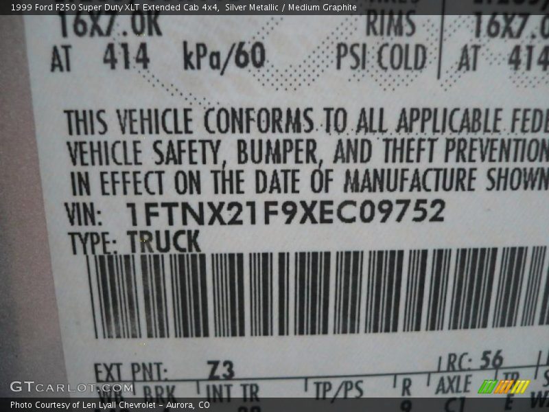 Silver Metallic / Medium Graphite 1999 Ford F250 Super Duty XLT Extended Cab 4x4