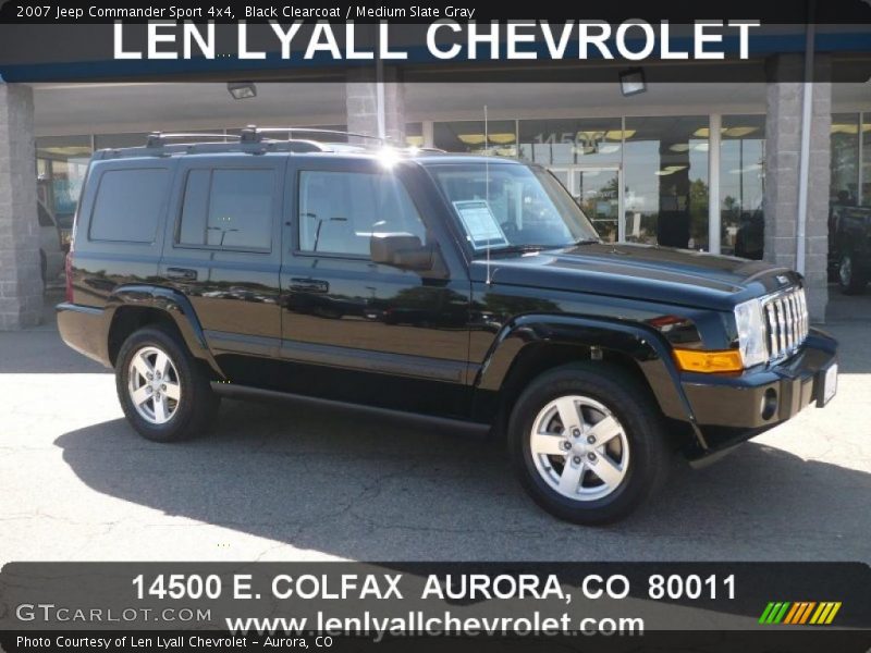 Black Clearcoat / Medium Slate Gray 2007 Jeep Commander Sport 4x4