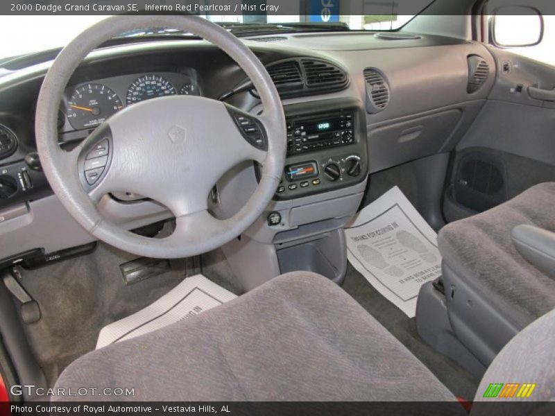 Inferno Red Pearlcoat / Mist Gray 2000 Dodge Grand Caravan SE