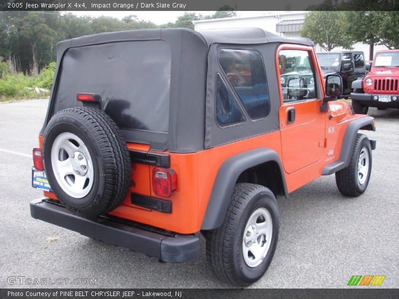 Impact Orange / Dark Slate Gray 2005 Jeep Wrangler X 4x4