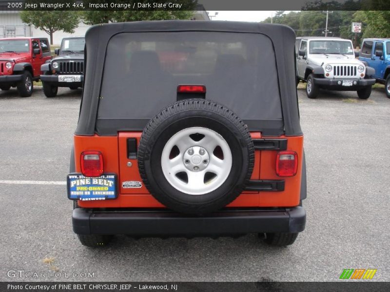 Impact Orange / Dark Slate Gray 2005 Jeep Wrangler X 4x4