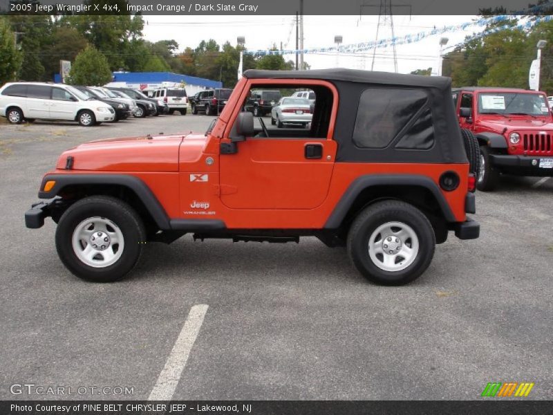 Impact Orange / Dark Slate Gray 2005 Jeep Wrangler X 4x4