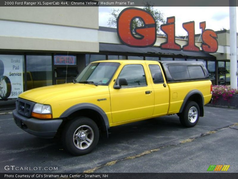 Chrome Yellow / Medium Prairie Tan 2000 Ford Ranger XL SuperCab 4x4