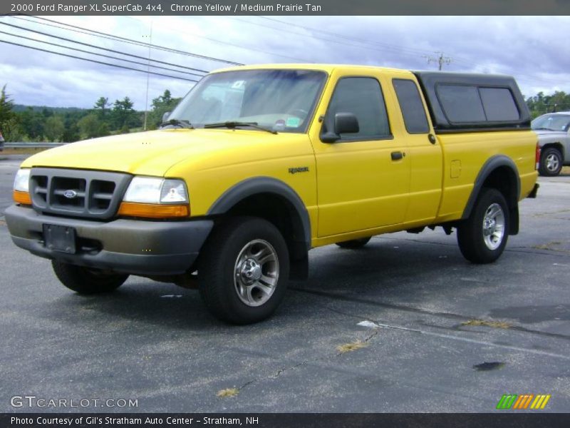 Chrome Yellow / Medium Prairie Tan 2000 Ford Ranger XL SuperCab 4x4