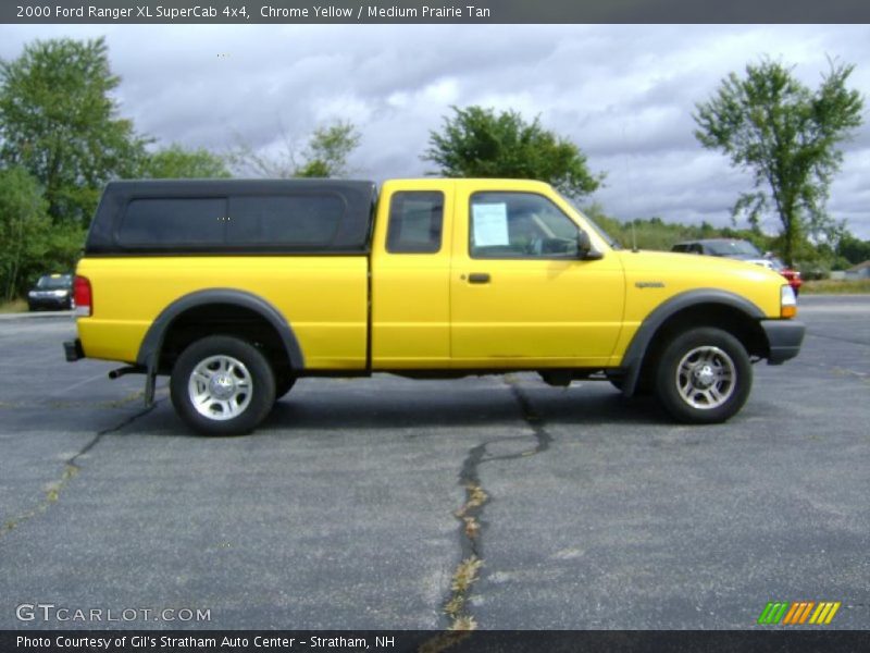 Chrome Yellow / Medium Prairie Tan 2000 Ford Ranger XL SuperCab 4x4