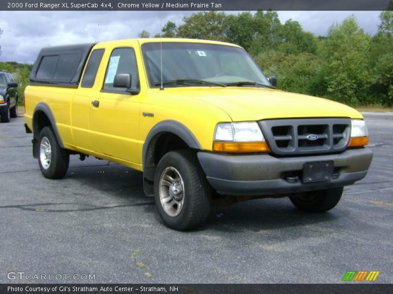 Chrome Yellow / Medium Prairie Tan 2000 Ford Ranger XL SuperCab 4x4