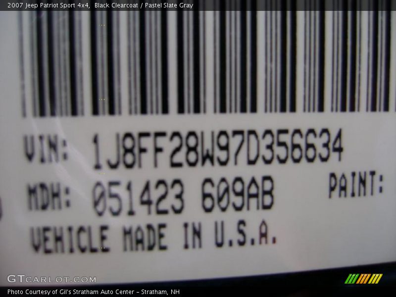 Black Clearcoat / Pastel Slate Gray 2007 Jeep Patriot Sport 4x4