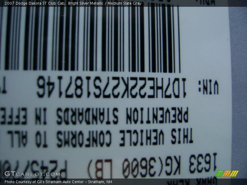 Bright Silver Metallic / Medium Slate Gray 2007 Dodge Dakota ST Club Cab