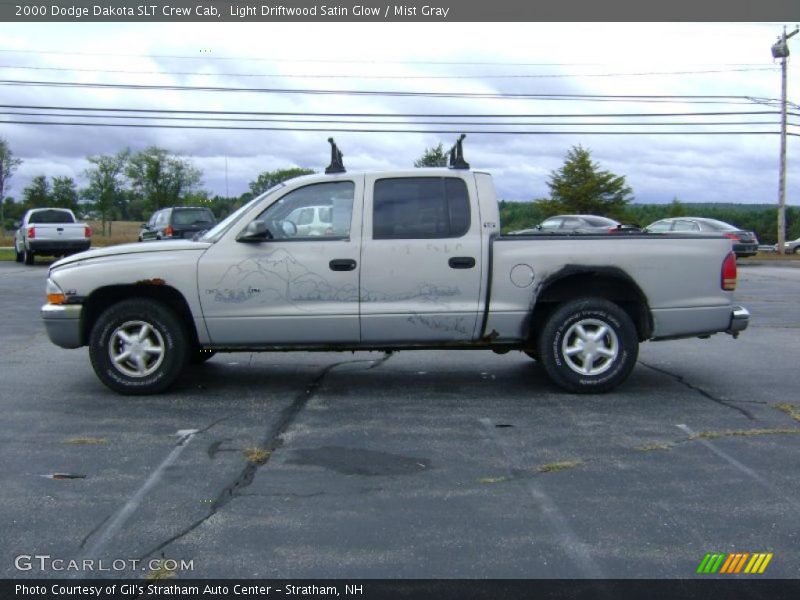Light Driftwood Satin Glow / Mist Gray 2000 Dodge Dakota SLT Crew Cab