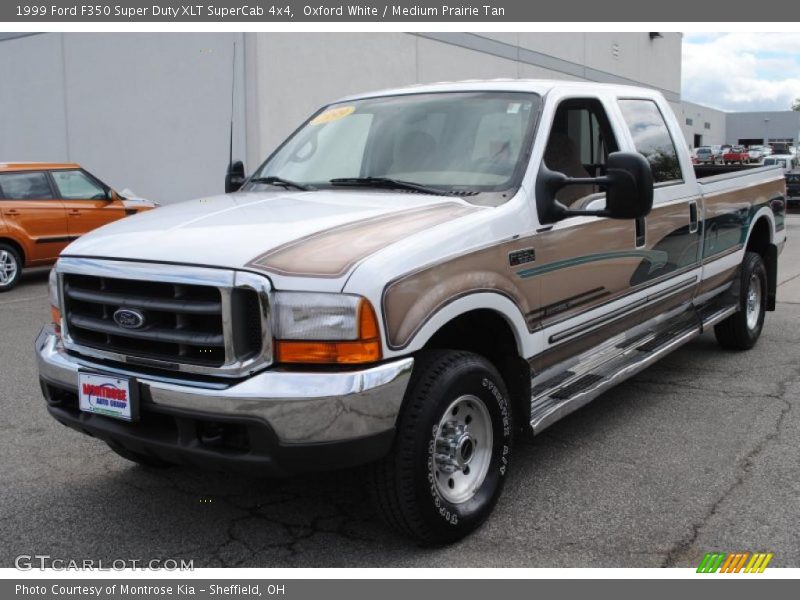 Oxford White / Medium Prairie Tan 1999 Ford F350 Super Duty XLT SuperCab 4x4