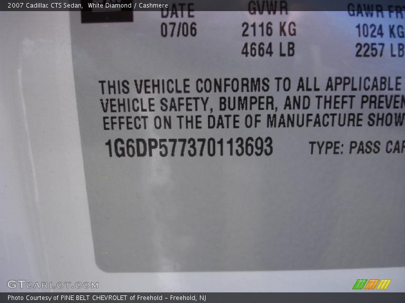 White Diamond / Cashmere 2007 Cadillac CTS Sedan