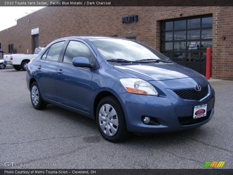 Pacific Blue Metallic / Dark Charcoal 2010 Toyota Yaris Sedan