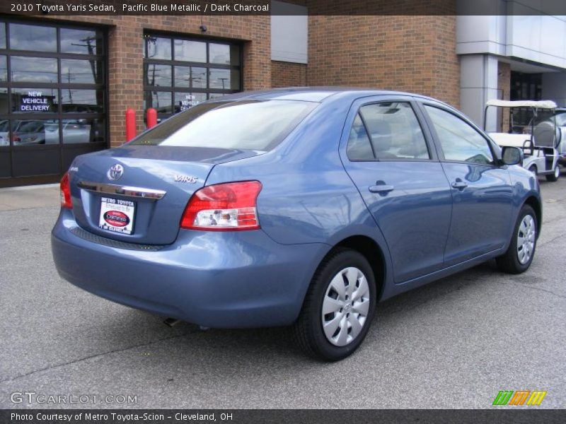 Pacific Blue Metallic / Dark Charcoal 2010 Toyota Yaris Sedan
