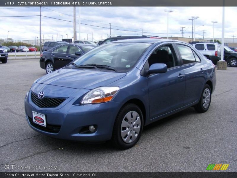Pacific Blue Metallic / Dark Charcoal 2010 Toyota Yaris Sedan