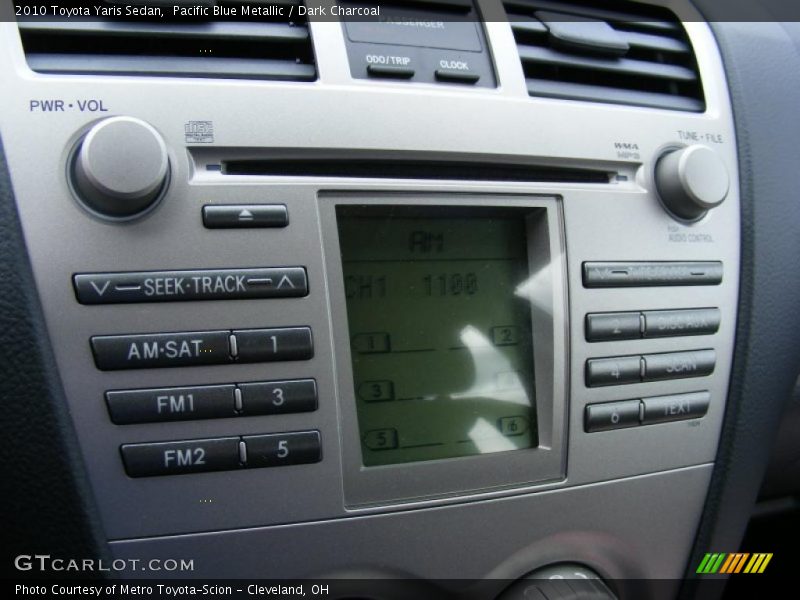 Pacific Blue Metallic / Dark Charcoal 2010 Toyota Yaris Sedan