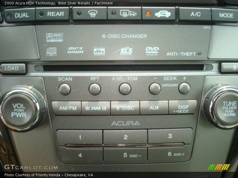 Billet Silver Metallic / Parchment 2009 Acura MDX Technology