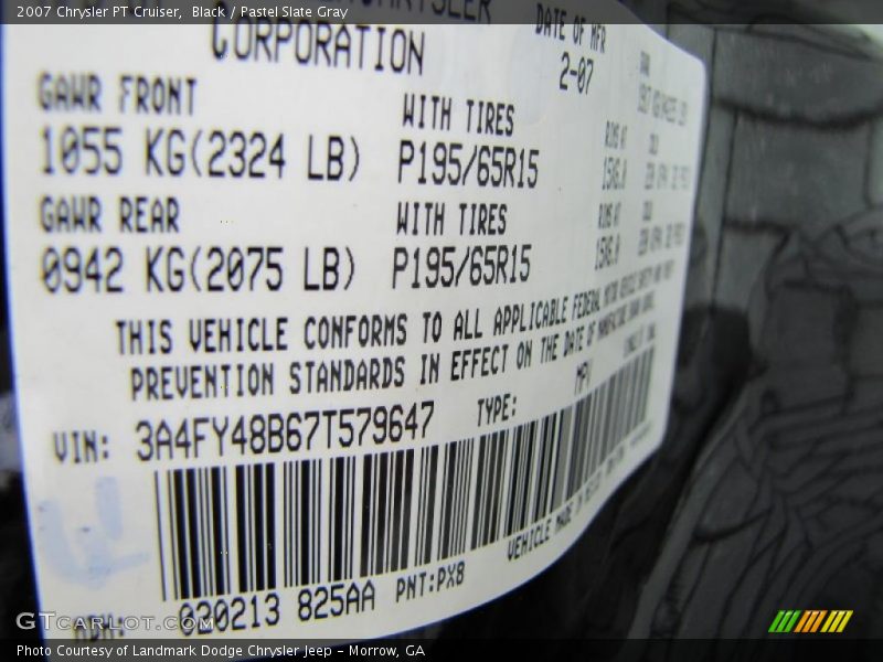 Black / Pastel Slate Gray 2007 Chrysler PT Cruiser