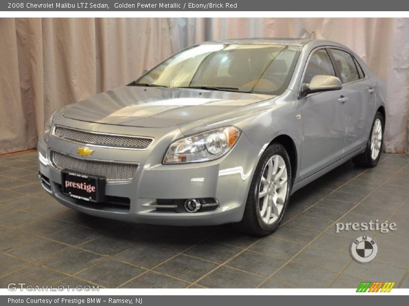 Golden Pewter Metallic / Ebony/Brick Red 2008 Chevrolet Malibu LTZ Sedan