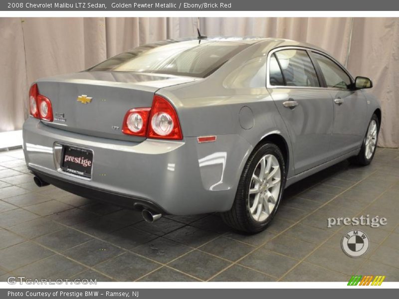 Golden Pewter Metallic / Ebony/Brick Red 2008 Chevrolet Malibu LTZ Sedan