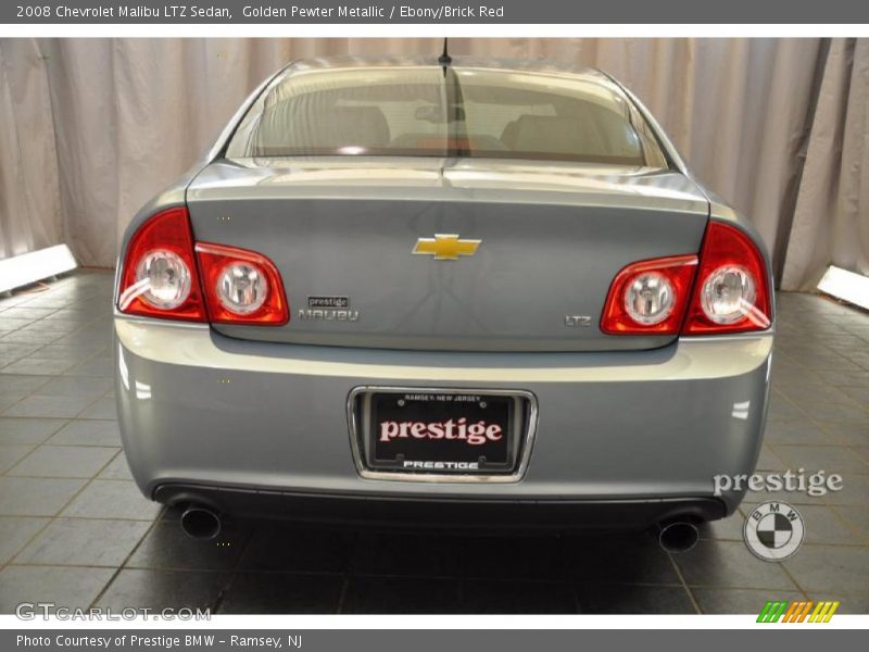 Golden Pewter Metallic / Ebony/Brick Red 2008 Chevrolet Malibu LTZ Sedan