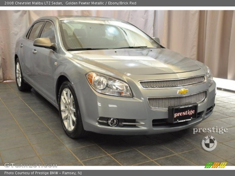 Golden Pewter Metallic / Ebony/Brick Red 2008 Chevrolet Malibu LTZ Sedan