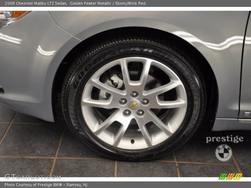 Golden Pewter Metallic / Ebony/Brick Red 2008 Chevrolet Malibu LTZ Sedan