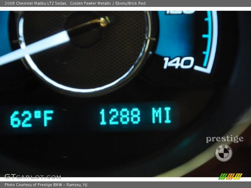 Golden Pewter Metallic / Ebony/Brick Red 2008 Chevrolet Malibu LTZ Sedan