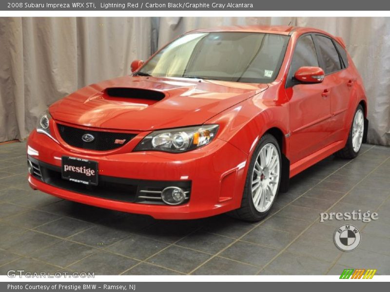 Lightning Red / Carbon Black/Graphite Gray Alcantara 2008 Subaru Impreza WRX STi