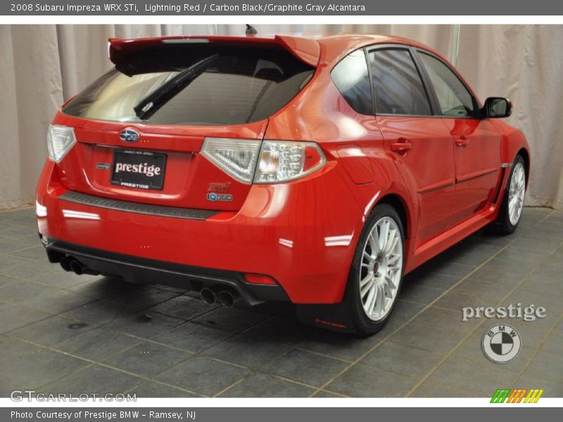 Lightning Red / Carbon Black/Graphite Gray Alcantara 2008 Subaru Impreza WRX STi