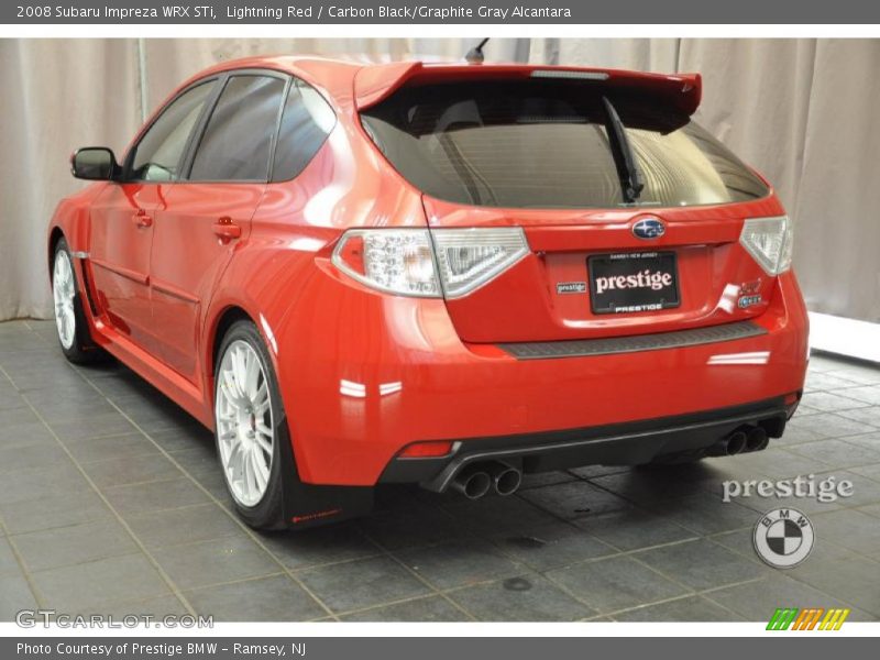 Lightning Red / Carbon Black/Graphite Gray Alcantara 2008 Subaru Impreza WRX STi