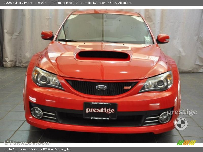 Lightning Red / Carbon Black/Graphite Gray Alcantara 2008 Subaru Impreza WRX STi