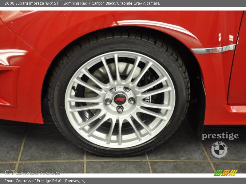 Lightning Red / Carbon Black/Graphite Gray Alcantara 2008 Subaru Impreza WRX STi