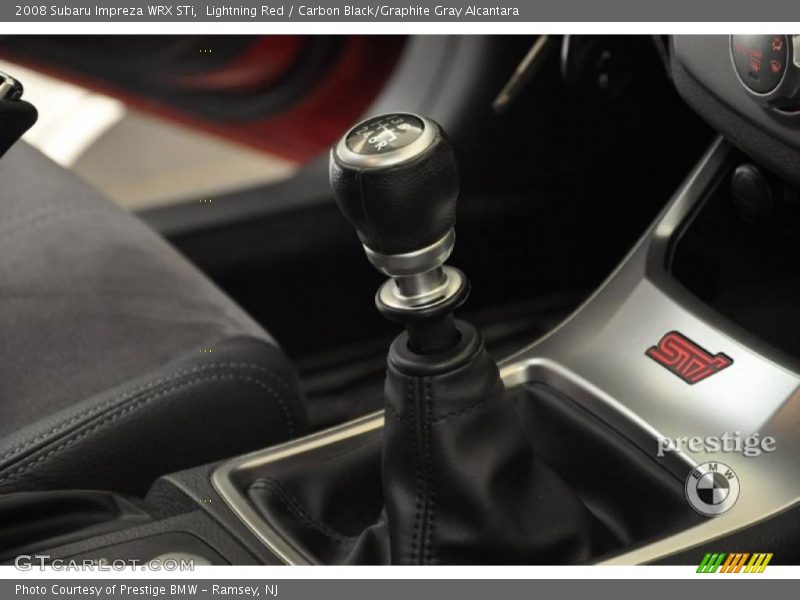 Lightning Red / Carbon Black/Graphite Gray Alcantara 2008 Subaru Impreza WRX STi