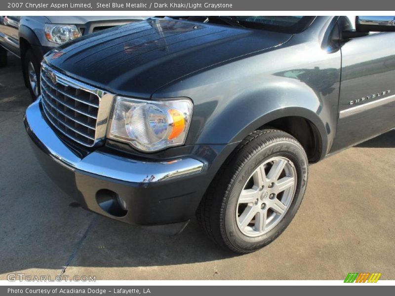 Steel Blue Metallic / Dark Khaki/Light Graystone 2007 Chrysler Aspen Limited