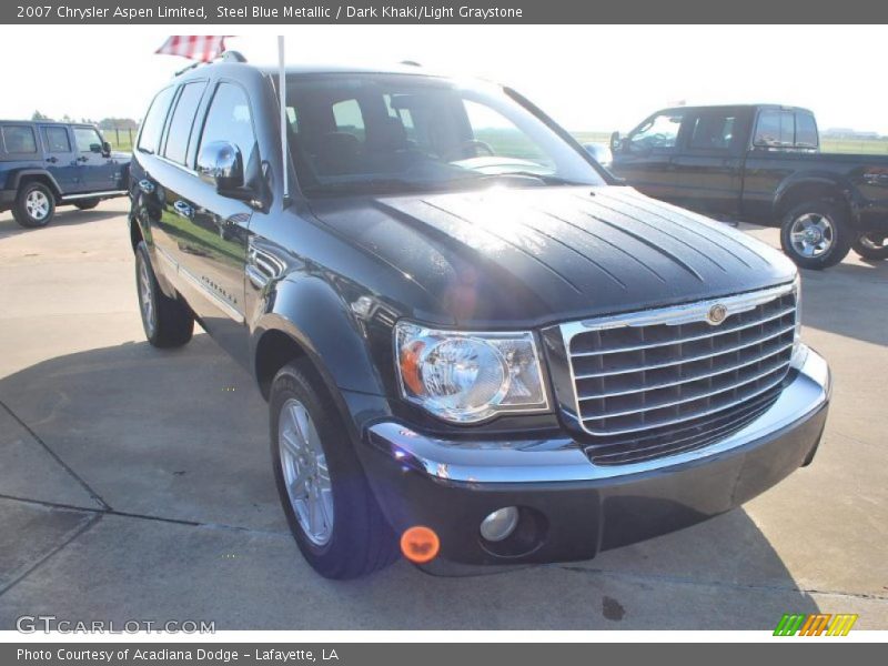 Steel Blue Metallic / Dark Khaki/Light Graystone 2007 Chrysler Aspen Limited