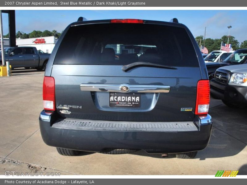 Steel Blue Metallic / Dark Khaki/Light Graystone 2007 Chrysler Aspen Limited