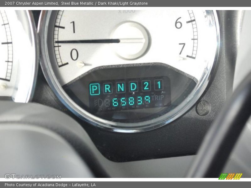 Steel Blue Metallic / Dark Khaki/Light Graystone 2007 Chrysler Aspen Limited