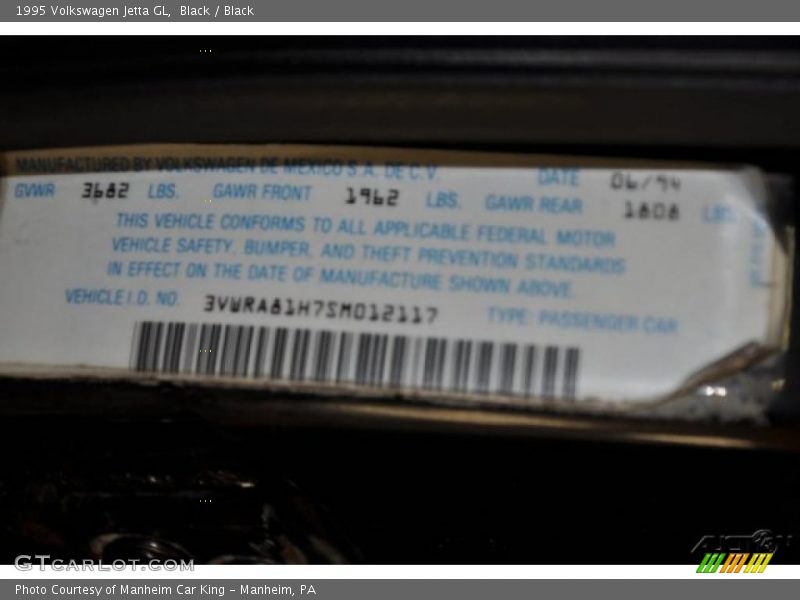 Black / Black 1995 Volkswagen Jetta GL