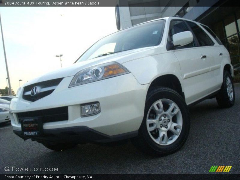 Aspen White Pearl / Saddle 2004 Acura MDX Touring