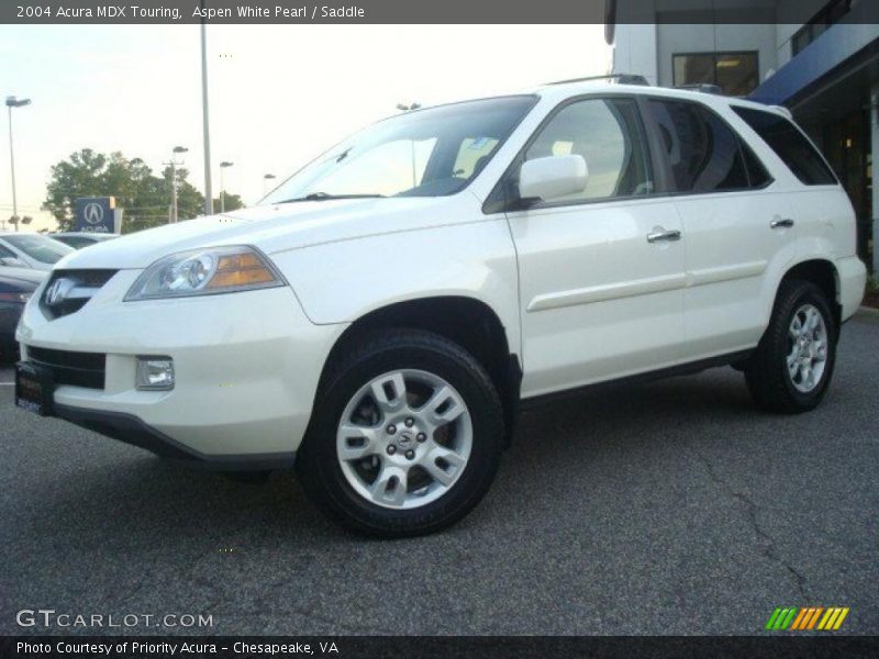 Aspen White Pearl / Saddle 2004 Acura MDX Touring