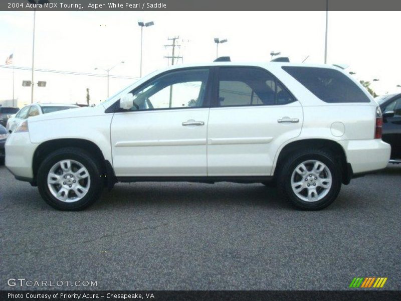Aspen White Pearl / Saddle 2004 Acura MDX Touring