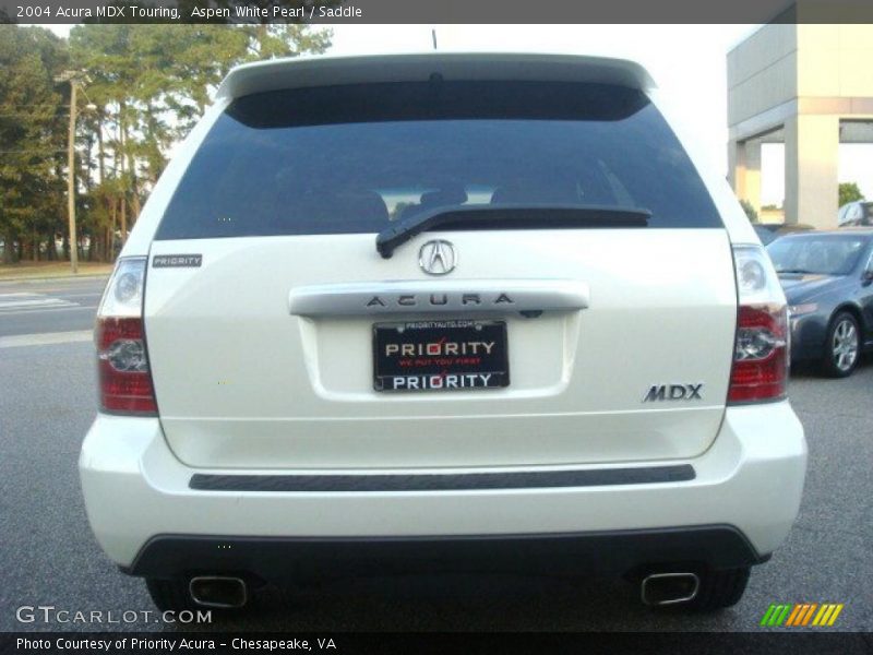 Aspen White Pearl / Saddle 2004 Acura MDX Touring