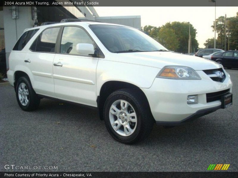 Aspen White Pearl / Saddle 2004 Acura MDX Touring